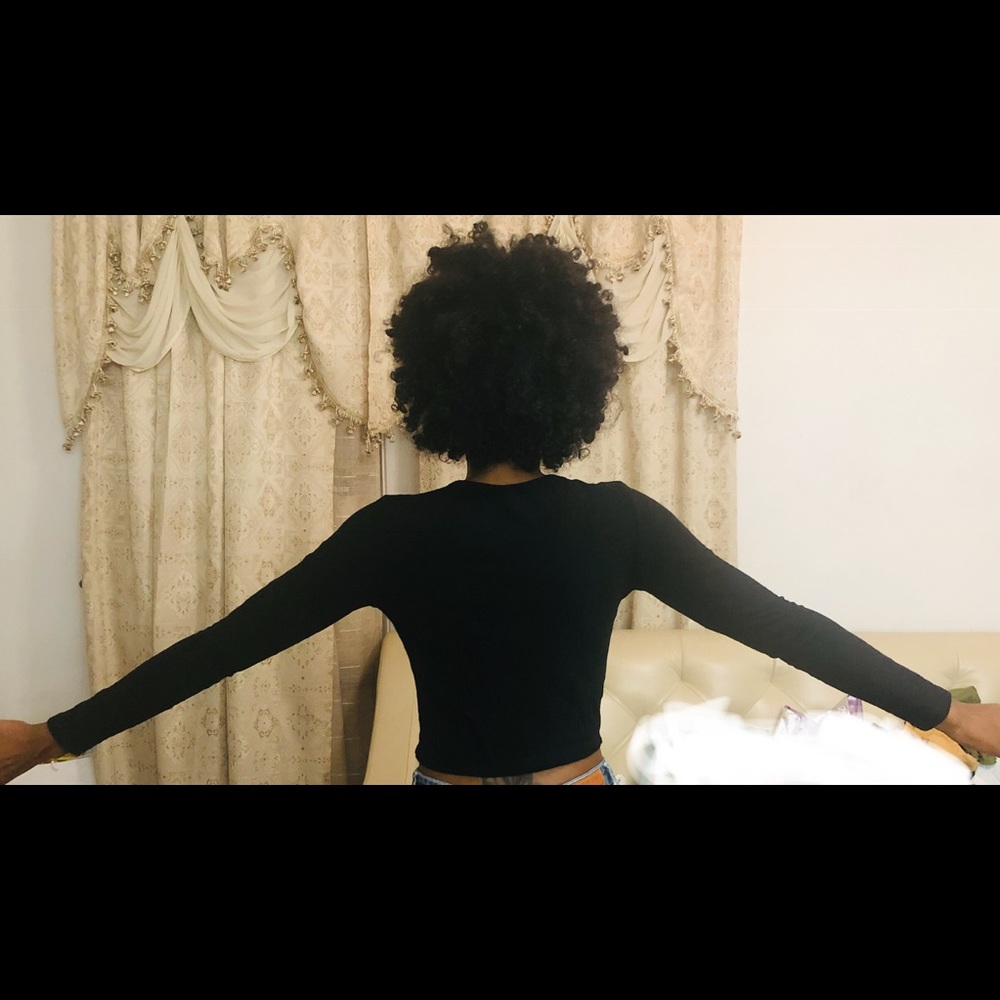 Ambiance black crop top. Can fit size 00,0, and 2.